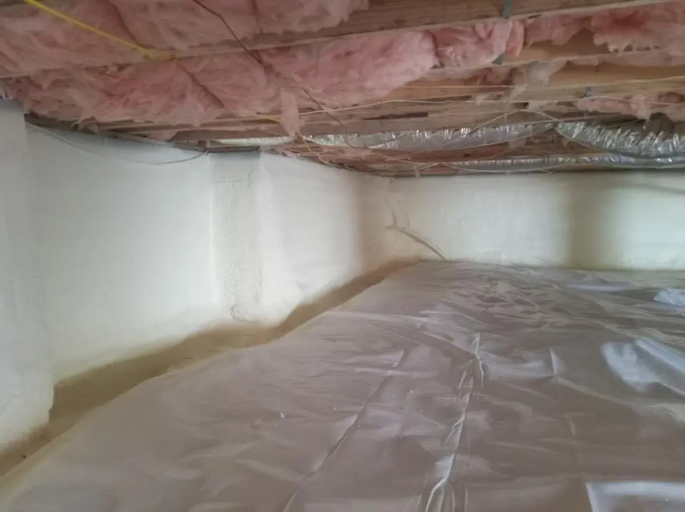 Crawl space encapsulation with closed-cell spray foam for Attic Insulation in East Fishkill